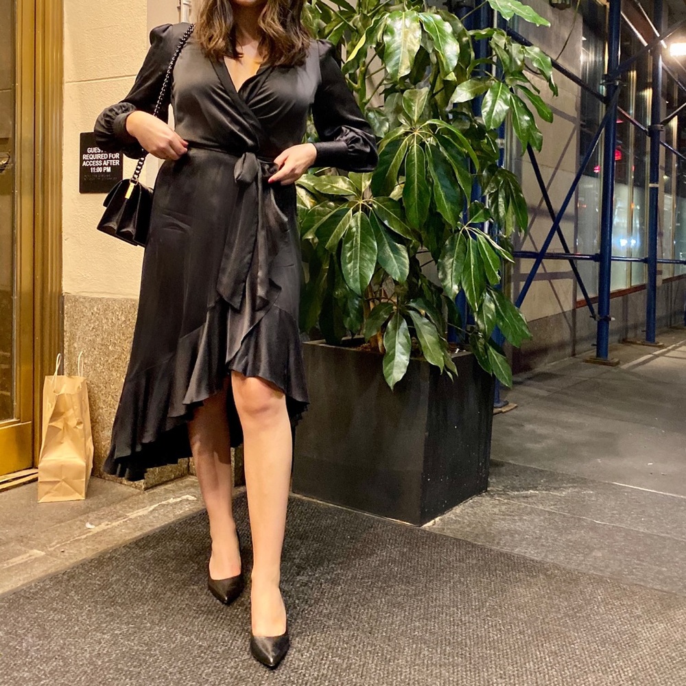 LIKE New Espionage Silk Wrap Dress